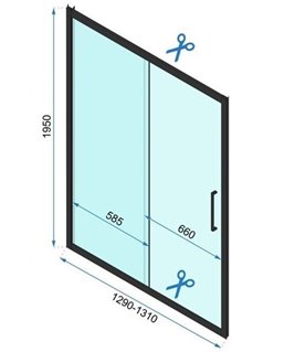 Kabina prysznicowa trójścienna prostokątna drzwi rozsuwane 130x90 Rapid Slide Rea