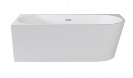 Wanna przyścienna narożna lewa syfon z przelewem czarny mat 150 cm Zoya Besco WAS-150-ZLC