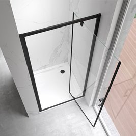 Drzwi prysznicowe uchylne do wnęki kolor profili czarny mat 80 cm ZES-KZ18B-BL-80 zdjęcie 5