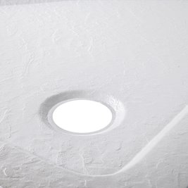 Biały brodzik prysznicowy pięciokątny struktura kamienia 90x90 RAVE-WH-90 wysokość 5 cm