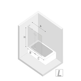 Parawan wannowy kolor złoty szczotkowany lewy 120x150 P-0249-WL Nesta Gold Brushed New Trendy