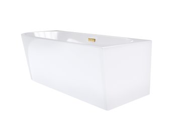 Wanna narożna przyścienna 170 cm Intero Corsan Prawa korek klik-klak złoty szczotkowany