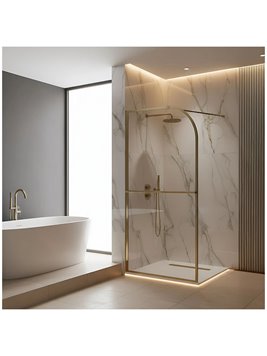 Złota szczotkowana ścianka prysznicowa Sky Brush Gold Rea 120 cm