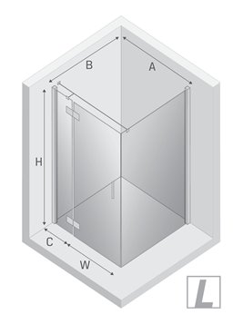 Kabina prysznicowa uchylna lewa kolor czarny mat 90x110 cm K-3706 New Trendy Nesta Black