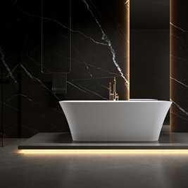 Wanna wolnostojąca złoty przelew oraz korek prostokątna 160 cm Viana Hydrosan