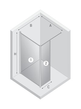 Biała ścianka prysznicowa rozmiar 100 cm + ścianka 30 cm pełna rama EXK-2249/EXK-2254 New Modus White New Trendy
