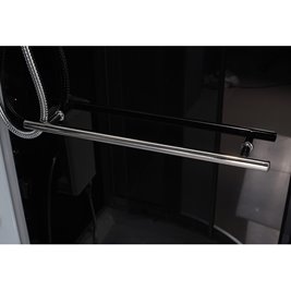 Kabina prysznicowa z hydromasażem niski brodzik czarne ściany 100x100