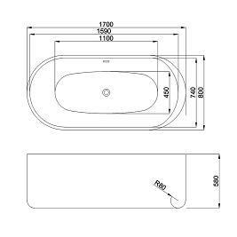 Wanna wolnostojąca 170 cm Vox Hydrosan