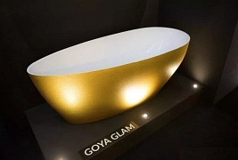 Wanna wolnostojąca złota + klik-klak chrom Goya XS Glam 142 Besco