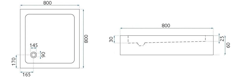 Brodzik prysznicowy kwadratowy 80x80 cm BVTSQ80/5.5 Bravat