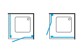 Czarna kabina prysznicowa kwadratowa Manhattan 90x90 MH9090BLTR Omnires