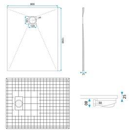 Brodzik prostokątny czarny struktura kamienia smc 120x80 Magnum Black Rea