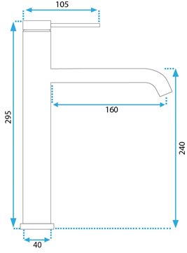 Inox bateria umywalkowa wysoka Clif Rea