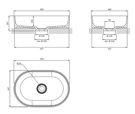 Omnires Ovo M+ umywalka nablatowa coral 55x36 cm OVOUNCO