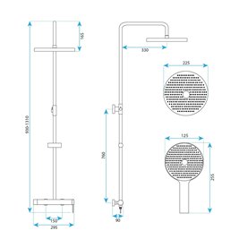 Zestaw prysznicowy natynkowy Inox Foss Clif Rea