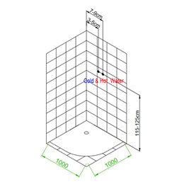Kabina prysznicowa półokrągła zabudowana 100x100 Puerto
