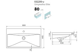 Umywalka Elite 80 cm Cerastyle