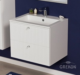 Szafka łazienkowa wisząca z umywalką biały mat 60 cm Argento Gante