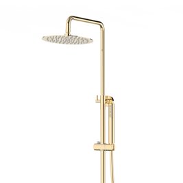 Kolumna prysznicowa w kolorze złotym z deszczownicą okrągła CMN01MGL Lugo Corsan