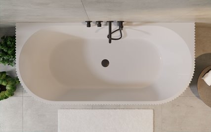 Leya Besco biała wanna wolnostojąca 150 cm syfon chrom WAS-150-L