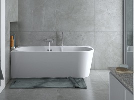Wanna przyścienna narożna lewa korek klik-klak chrom 150 cm Zoya Besco