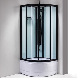 Kabina prysznicowa półokrągła zabudowana na wysokim brodziku 80x80 Nina