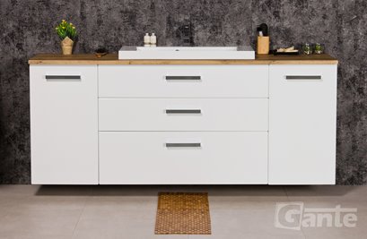 Szafka wisząca z umywalką 180 cm blat dąb naturalny 180/39/C3 seria Fokus B