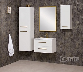 Lustro łazienkowe prostokątne 100x65 cm złota rama