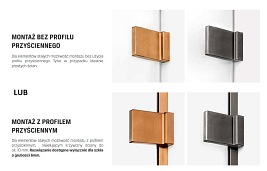 Drzwi prysznicowe uchylne lewe 80 cm EXK-3531 Avexa New Trendy Copper Brushed