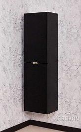 Czarny słupek łazienkowy wiszący z koszem Victa