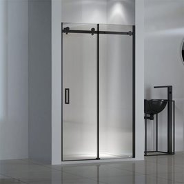 Czarne drzwi prysznicowe do wnęki 145-150 cm rozsuwane ZBB-1506