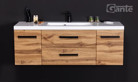 Szafka wisząca z umywalką 120 cm kolor dąb naturalny 39/2 seria Fokus Loft Gante
