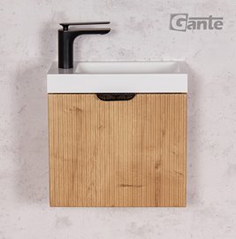 Szafka łazienkowa wisząca z umywalką dąb burlington 40 cm Fresco Gante