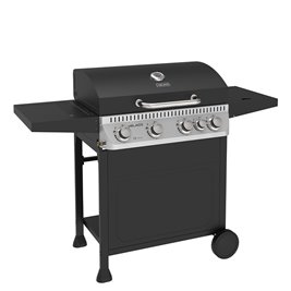 Grill gazowy APOLLO-C kolor czarny ruszt żeliwny moc 14,5 kW + pokrowiec + palnik boczny