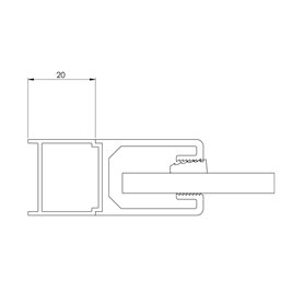 Profil poszerzający do drzwi wnękowych oraz do kabin kolekcji Reflexa Black montaż od profilu przyściennego PP-0034