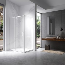Biała prostokątna kabina prysznicowa 100x90 drzwi uchylne KZ07A