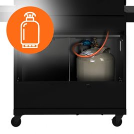 Grill gazowy ZEUS-D kolor czarny ruszt żeliwny moc 17,5 kW + pokrowiec + palnik boczny + LED zdjęcie 25