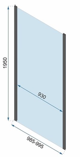 Kabina prysznicowa trójścienna prostokątna drzwi rozsuwane 140x100 Rapid Slide Rea
