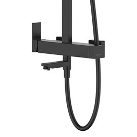 Kolumna natryskowa w kolorze czarnym z wylewką deszczownica kwadratowa CMN02MBLW Ango Corsan