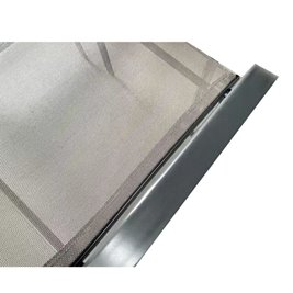 Zestaw mebli ogrodowych metalowych stół, krzesła, parasol Albena kolor szary