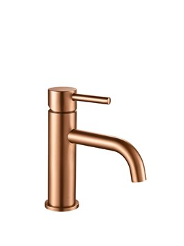 Bateria umywalkowa niska Lungo Rea miedź szczotkowana