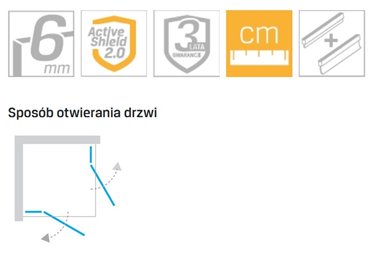 Kabina prysznicowa prostokątna 100x80 D-0105A/D-0107A New Renoma New Trendy