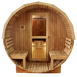 Sauna fińska ogrodowa zewnętrzna beczka 6 osobowa 210x240 Asker