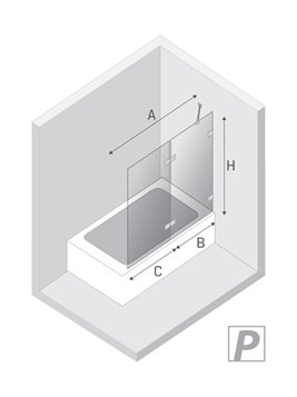 Parawan wannowy dwuelementowy wersja prawa złoty szczotkowany 100x150 EXK-2011 Avexa Gold Brushed New Trendy