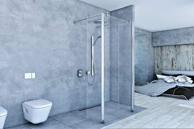 Ścianka prysznicowa 100 cm + 2 x ścianka boczna 32 cm BKP254T10 powłoka Clean Glass