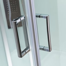 Kabina prysznicowa zabudowana kwadratowa 100x100 cm profil szczotkowany LISA