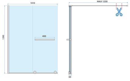 Złoty parawan wannowy rozsuwany 100 cm Fabian Rea