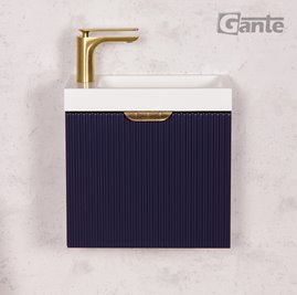 Szafka łazienkowa wisząca z umywalką granatowy mat 40 cm Fresco Gante