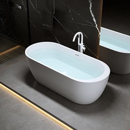 Wanna wolnostojąca biała przelew i korek biały 150 cm Porto Hydrosan