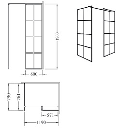 Kabina prysznicowa Walk In, ścianka 80x120 cm Excea  Besco